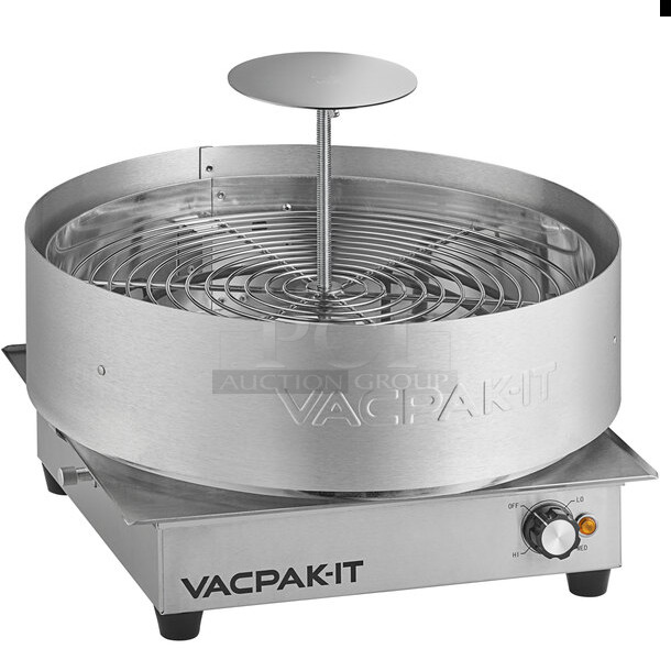 BRAND NEW SCRATCH AND DENT! VacPak-It 186PWM1318 Stainless Steel Commercial Countertop Pizza and Deli Film Wrapping Machine. 115 Volts, 1 Phase. Tested and Working!