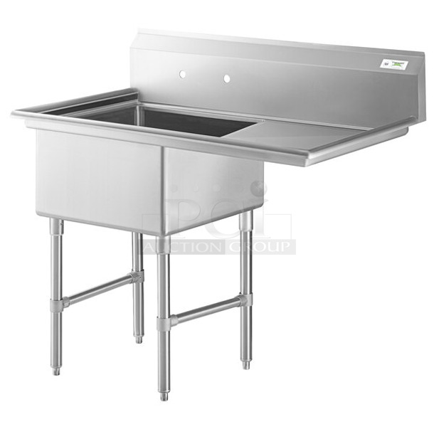 BRAND NEW SCRATCH AND DENT! Regency 600S232324R Stainless Steel Single Bay Sink w/ Right Side Drain Board. 