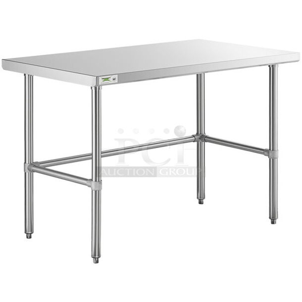 BRAND NEW SCRATCH AND DENT! Regency 600WT30X48SS 30" x 48" 16-Gauge 304 Stainless Steel Commercial Open Base Work Table - Image 1 of 3