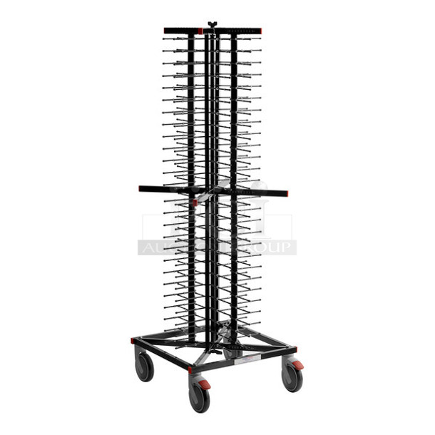 3 BRAND NEW SCRATCH AND DENT! Jack Stack 40AJS104 Black Metal Drying Racks on Commercial Casters. 3 Times  Your Bid! - Image 1 of 9