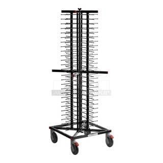 3 BRAND NEW SCRATCH AND DENT! Jack Stack 40AJS104 Black Metal Drying Racks on Commercial Casters. 3 Times  Your Bid!