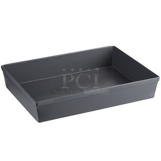 Box of 16 BRAND NEW SCRATCH AND DENT! American Metalcraft HCDS1410 14" x 10" Hard Coat Anodized Aluminum Detroit-Style Pizza Pan