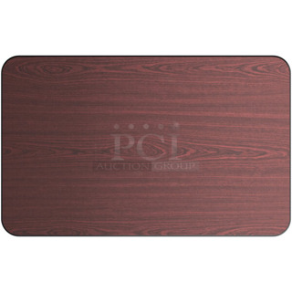 2 BRAND NEW SCRATCH AND DENT! Lancaster Table & Seating 3493048TCB 30" x 48" Laminated Rectangular Table Top Reversible Cherry / Black. 2 Times Your Bid!