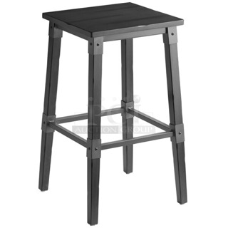 BRAND NEW SCRATCH AND DENT! Lancaster Table & Seating 164BINDGRYFR Industrial Backless Bar Stool with Slate Gray Finish
