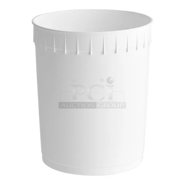 BRAND NEW SCRATCH AND DENT! Box of 40 Poly 3 Gallon White HDPE Ice Cream Tub - Image 1 of 4