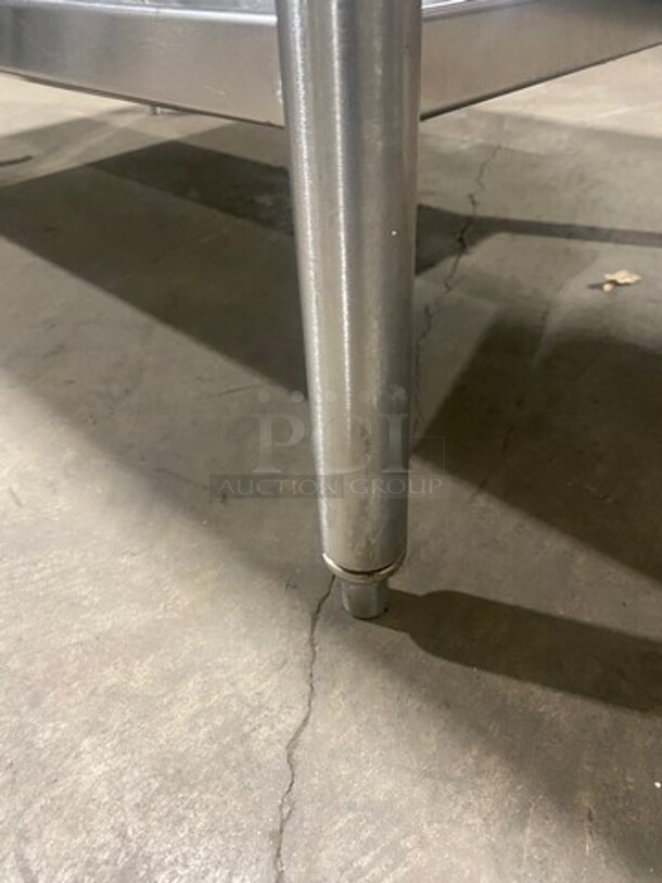 NICE! Commercial Work Top/ Prep Table! With Built In Hand Washing Sink! Sink Has Side And Back Splash! Faucet And Handles! With Storage Space Underneath! All Stainless Steel! On Legs! - Image 8 of 8