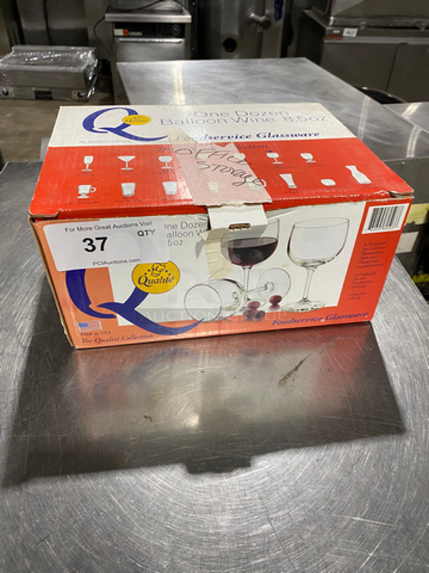 NEW! IN THE BOX! Qualite 8.5 OZ Wine Glasses! - Image 1 of 6