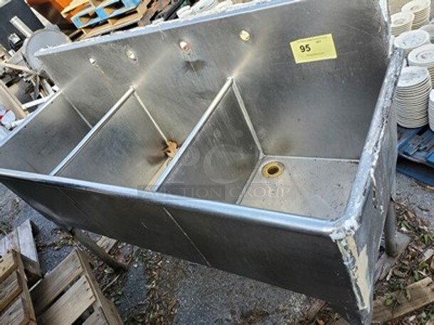Stainless Steel Three Compartment Sink  - Image 3 of 3