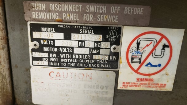 63" Electric Range, 2 Standard Ovens, 2 French Plates and 36" Griddle. 3 PH Not Tested (Location 1) - Image 3 of 4