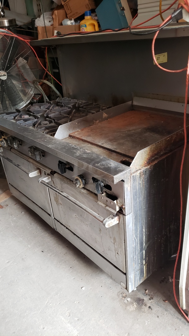 Garland Sunfire 6 Burner Range/ Griddle, & 2 Standard Oven! Natural Gas - Image 6 of 6