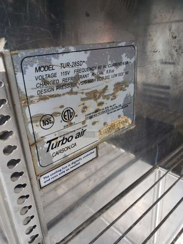 Turbo Air TUR-28SD 27 1/2" W Undercounter Refrigerator! - Image 3 of 4