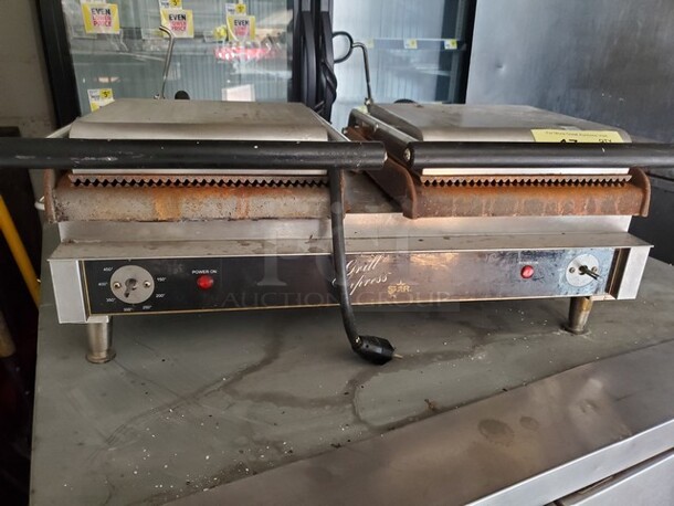 Star GX20IG Double Commercial Panini Press, 208-240V/1PH (Missing knobs) 25WX16DX12H