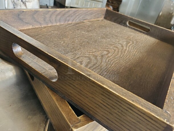 Wood Serving Tray with Handles 14 1/4" x 9 1/2" BIDX3 - Image 3 of 3