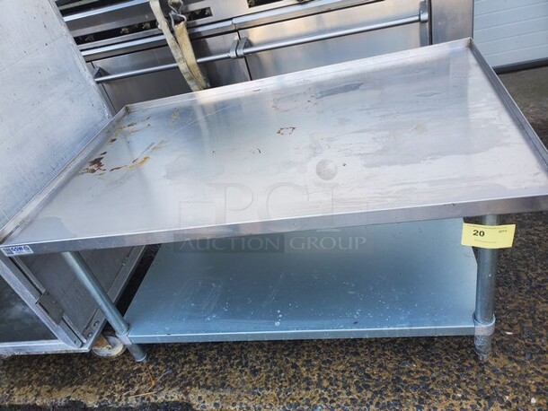 GSW 48" Stainless Steel Stand with Undershelf and Galvanized Legs 48X31X24 - Image 3 of 4