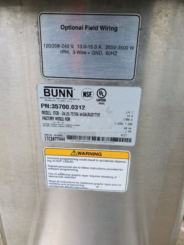 BUNN ITCB-DV Coffee Brewer|120V|(Unknow Condition) - Image 3 of 3