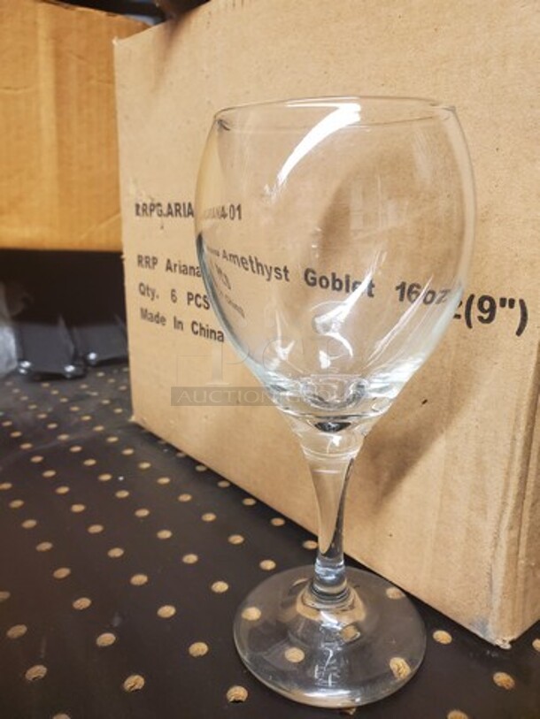 ALL ONE MONEY Lot of 6 12oz wine glasses - Image 2 of 7