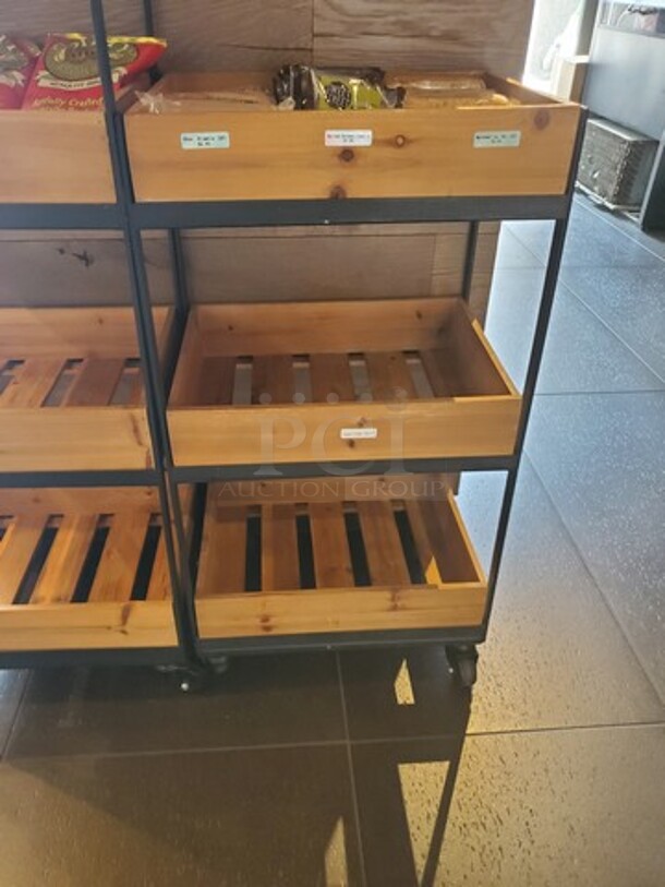 Wood Shelving on wheels/Shelf Rolling Cart - Image 3 of 3