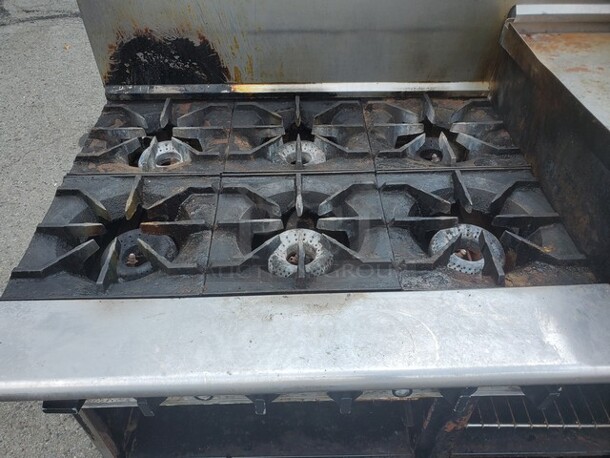 American Range 60" 6 Burner Gas Range w/ 24" Griddle & Broiler, Natural Gas - Image 5 of 6