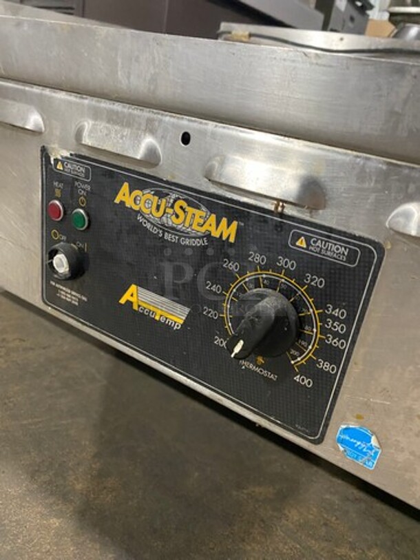 AccuTemp Commercial Countertop Natural Gas Powered Flat Top Griddle! With Back And Side Splashes! All Stainless Steel! On Legs! Model: GGF1201A4800 SN: 14551 - Image 6 of 8