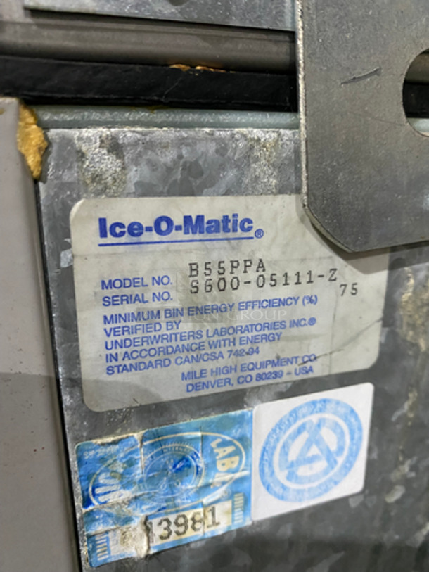 Ice-O-Matic Commercial Ice Making Machine Head! All Stainless Steel Body! On Commercial Ice Bin! On Legs! 2x Your Bid Makes One Unit! Model: ICE1006HW4 SN: 14101280011399 208/230V 60HZ 1 Phase - Image 7 of 9