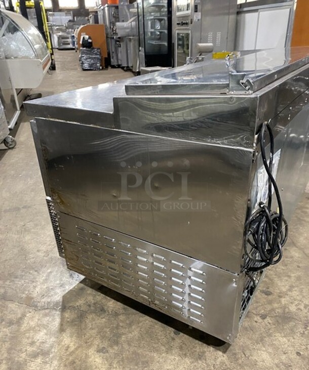 Awesome! Continental Commercial Refrigerated Pizza Prep Table! With 3 Door Storage Space Underneath! All Stainless Steel! On Casters! Model: CPA68 SN: 15974548! 115V 1 Phase! - Image 4 of 10