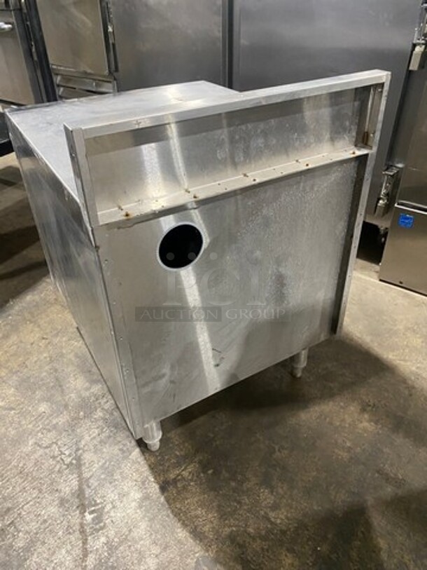 Custom Made Commercial Equipment Cabinet Stand! With Back Splash! With Single Door Storage Space Underneath! All Stainless Steel! On Legs! - Image 3 of 6