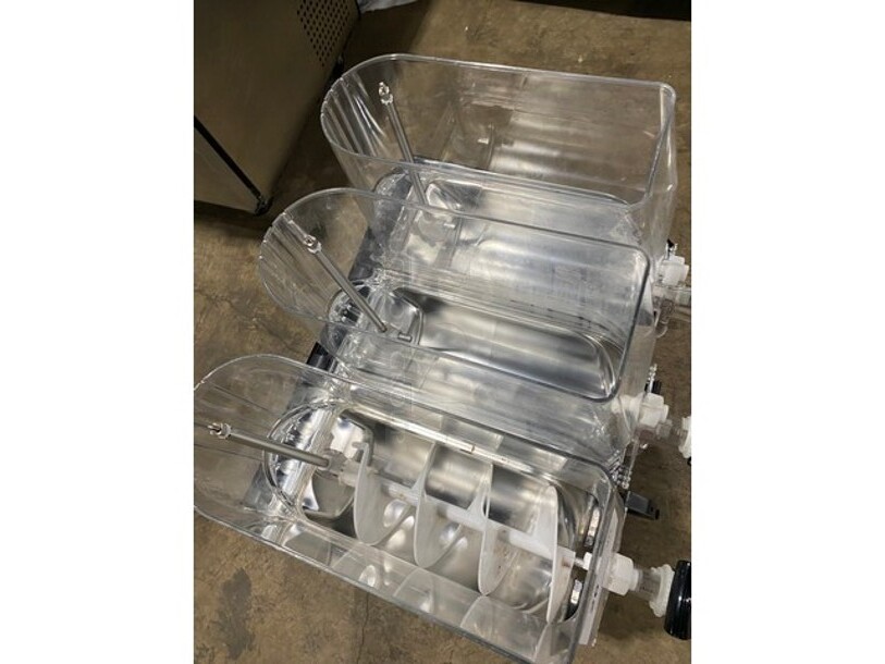 Elmeco FC3 Stainless Steel Commercial Countertop 3 Hopper Slushie. 115 Volts, 1 Phase. 25x24x28.  - Image 5 of 8