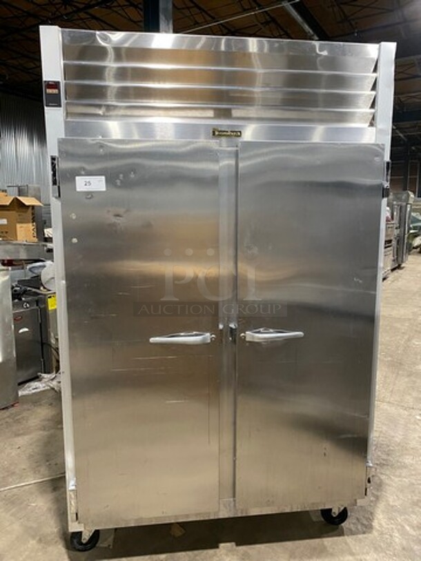 Traulsen Commercial 2 Door Reach In Refrigerator! With Poly Coated Racks! All Stainless Steel! Model: G20010 SN: T178405A12 115V 60HZ 1 Phase