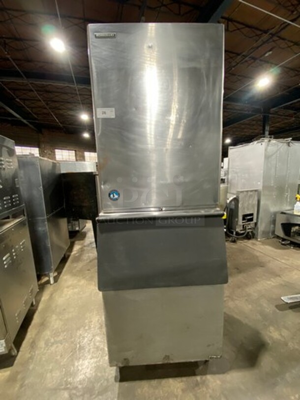 Hoshizaki Commercial Ice Maker Machine! With Commercial Ice Bin! All Stainless Steel! On Legs! 2x Your Bid Makes One Unit! 