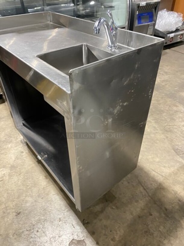 All Stainless Steel Commercial Work/Prep Table! With Right Side Sink! With Faucet! With Storage Space Underneath! On Legs! - Image 2 of 8