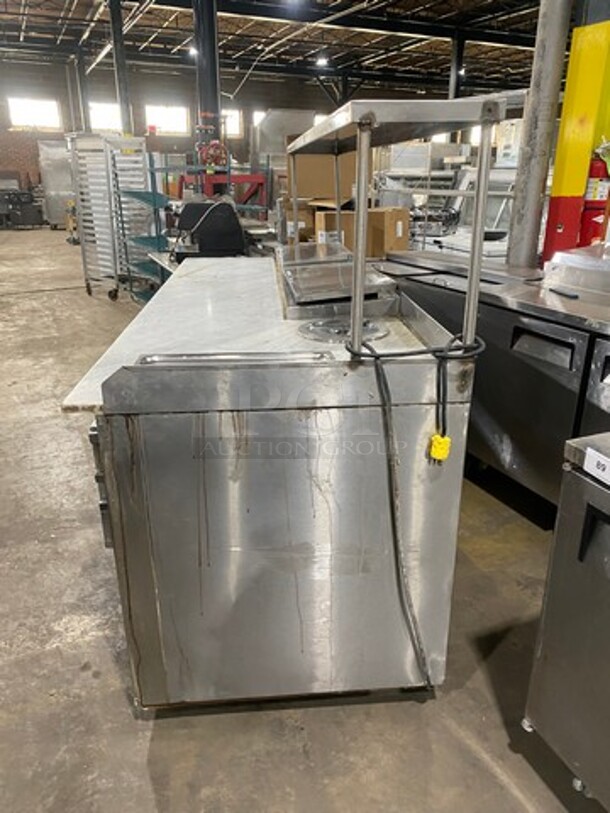 Commercial Refrigerated Pizza Prep Table! With Marble Top! With Overhead Shelf! With 4 Door Underneath Storage Space! All Stainless Steel! - Image 3 of 10
