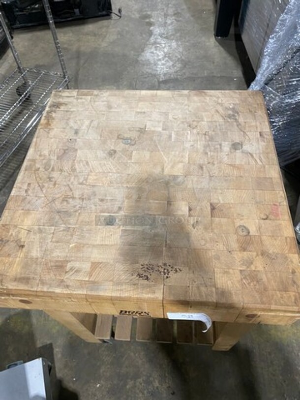 Boos Block Commercial Butcher Block Table! With Storage Space Underneath! On Casters! - Image 3 of 6