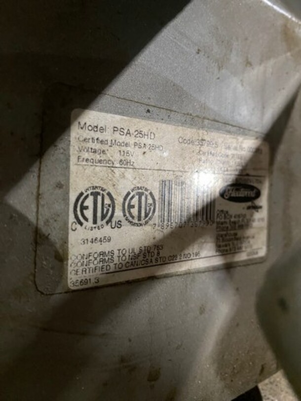 Fleetwood Commercial Countertop Meat Grinder! All Stainless Steel! Model: PSA25HD 115V - Image 7 of 8