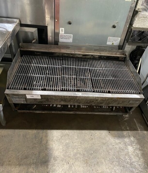 Rankin Delux Commercial Countertop Natural Gas Powered Char Broiler Grill! With Back And Side Splashes! All Stainless Steel! On Legs! Model: 4223C