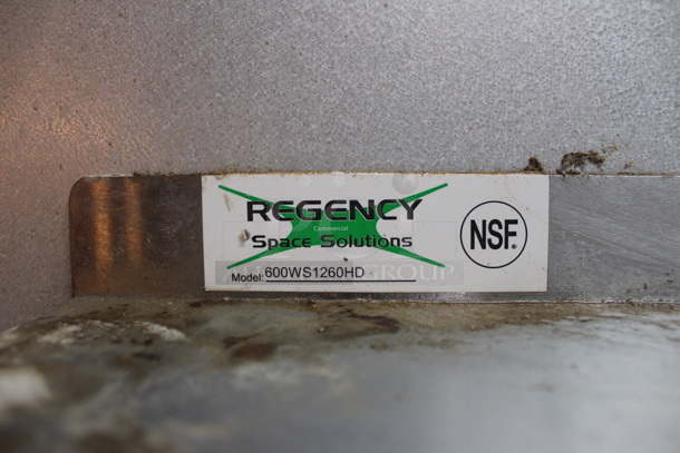 SCORE! Regency  600WS1260 18 Gauge Stainless Steel 12" x 60" Solid Wall Shelf - Image 2 of 2