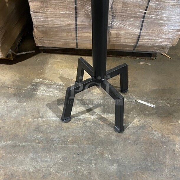 Wow! Brand New! OCS Ash Grey Finish Scratch Resistant Durowood Composite Bar Height Table! 24 By 24! Suitable For Indoor & Outdoor Use With Metal Bar Height Base! - Image 5 of 6