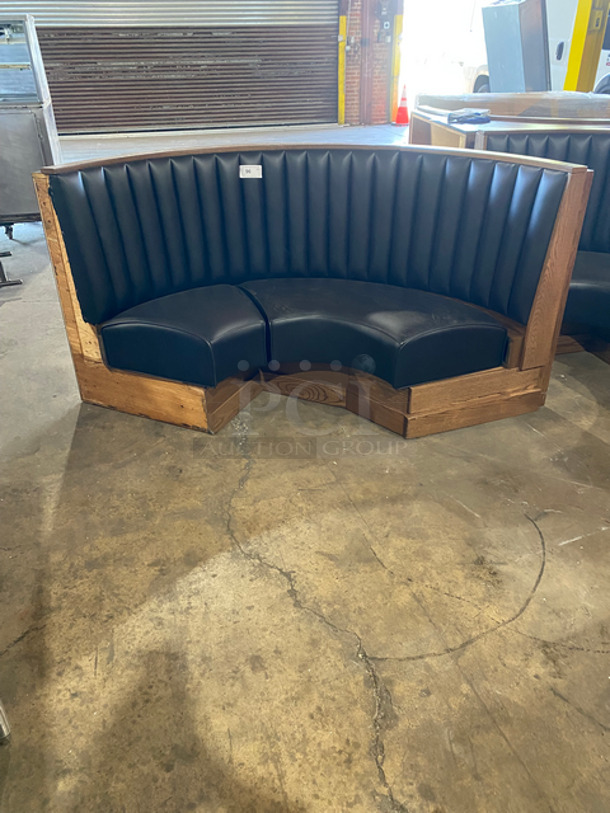 NEW! Single Sided Curved Black Cushioned Booth Seat! With Wooden Outline! Perfect For In The Corner Placement! Can Be Connected With Any Of The Booths Listed!