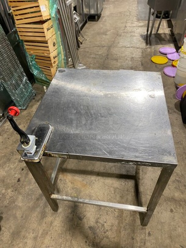 Solid Stainless Steel Work Top/ Prep Table! With Mounted Can Opener! On Legs! - Image 5 of 7