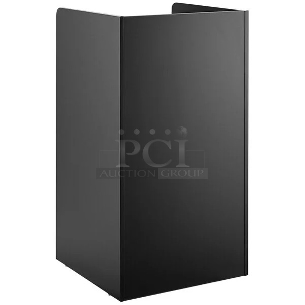 BRAND NEW SCRATCH & DENT! Lancaster Table & Seating Waste 35 Gallon Black Receptacle Enclosure with "THANK YOU" Swing Door. - Out Of Original Packaging.  - Image 2 of 6