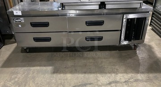 Leader Commercial Refrigerated Chef Base! With 4 Drawer Storage Space! All Stainless Steel! On Casters! - Image 1 of 6