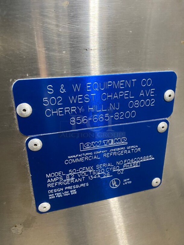 Low Temp Commercial Refrigerated Food Serving Station Counter/ Cold Pan! With Sneeze Guard! Stainless Steel Body! On Casters! Model: 50CFMX SN:FO4C05885L 120V 1PH - Image 9 of 10