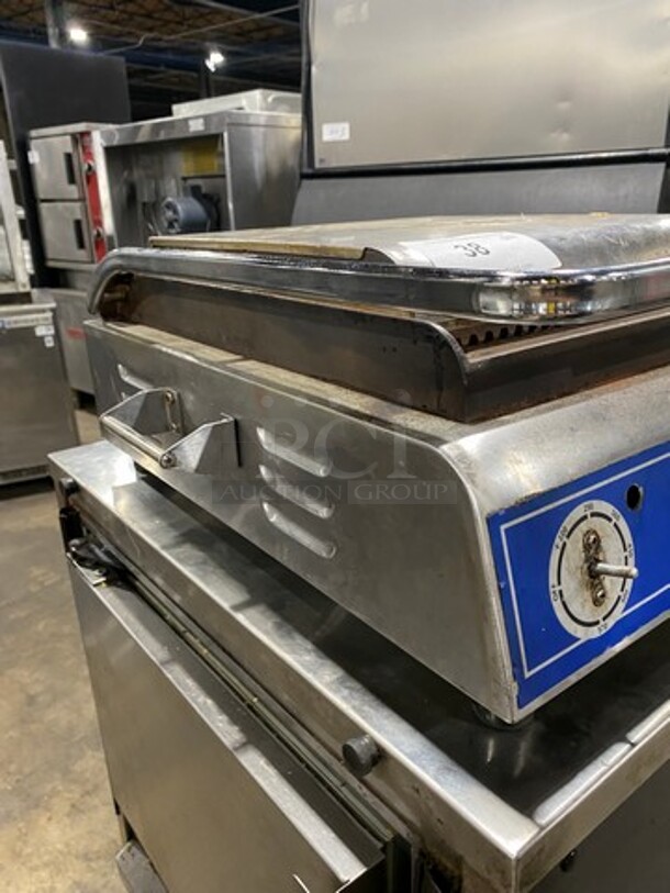 Globe Commercial Countertop Electric Powered Panini Press! With Ribbed Press! All Stainless Steel! Model: GPG14D 120V - Image 3 of 9