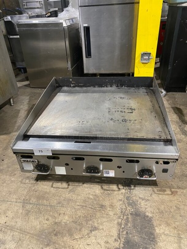 Vulcan Commercial Countertop Natural Gas Powered Flat Top Griddle! With Back And Side Splashes! All Stainless Steel! On Legs! Model: MSA36201 SN: 650167460 - Image 1 of 9