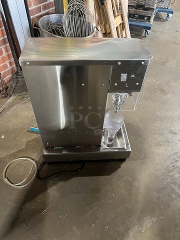Vevor Commercial Countertop Frozen Yogurt Blender! All Stainless Steel! On Small Legs! WORKING WHEN REMOVED!  Model: BJB7150T SN: G0024603B 110V - Image 3 of 6