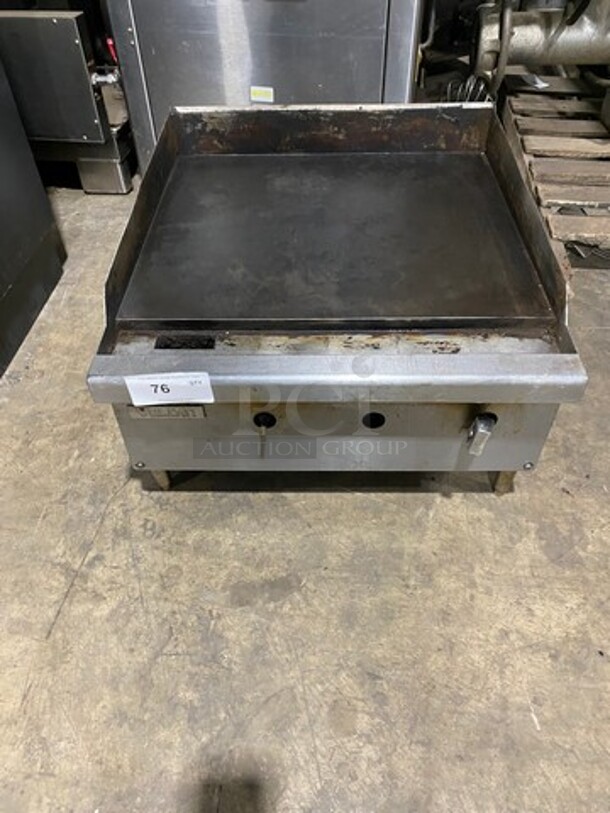Vulcan Commercial Countertop Natural Gas Powered Flat Top Griddle! With Back And Side Splashes! All Stainless Steel! On Legs! - Image 1 of 7
