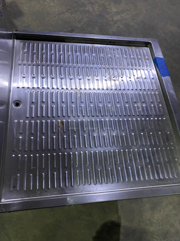 Perlick Under The Counter Drainboard! With Back Splash! All Stainless Steel! On Legs! - Image 5 of 7