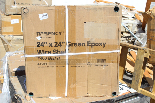 BRAND NEW SCRATCH & DENT! Regency 24" x 24" NSF Green Epoxy Wire Shelf. IN BOX!! 4 In Total.  - Image 2 of 5