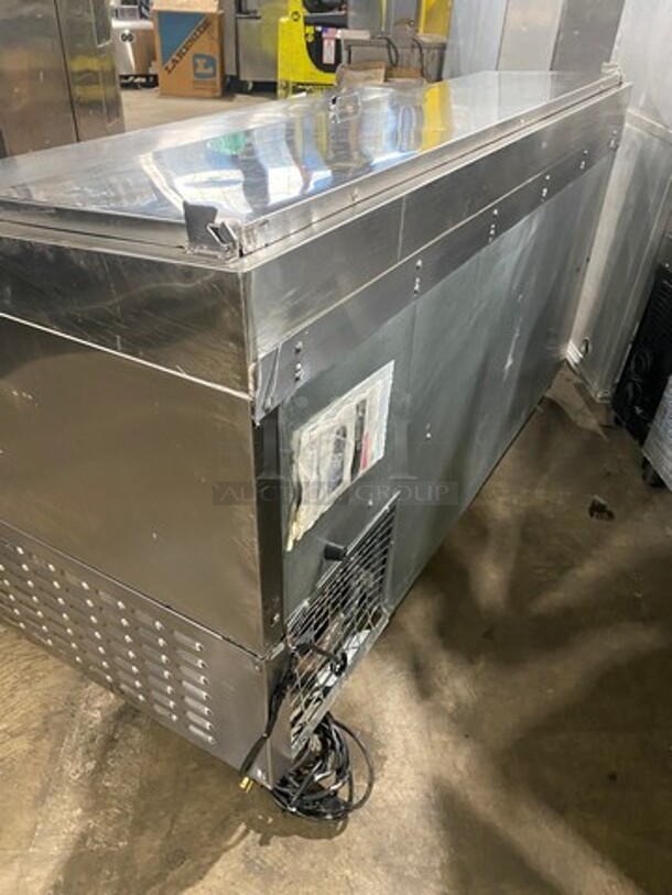 Continental Commercial Refrigerated Pizza Prep Table! With 3 Door Storage Space Underneath! All Stainless Steel! On Casters! Model: CPA68 SN: 15974548 115V 60HZ 1 Phase - Image 4 of 9