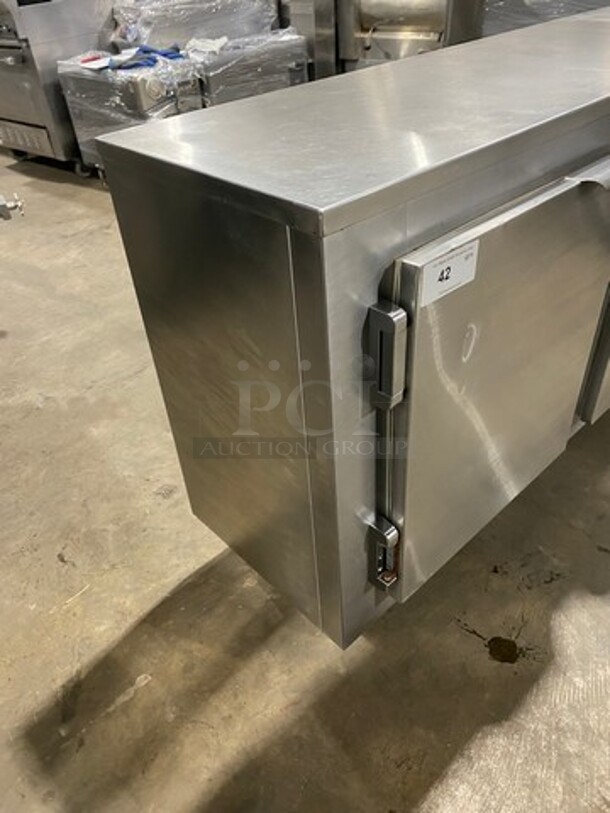 Peerless Of America All Stainless Steel Slim Style Commercial 2 Door Lowboy/ Worktop Cooler! Model  MU90 Seria; 18555! On Legs! 115V 1 Phase!  - Image 2 of 8