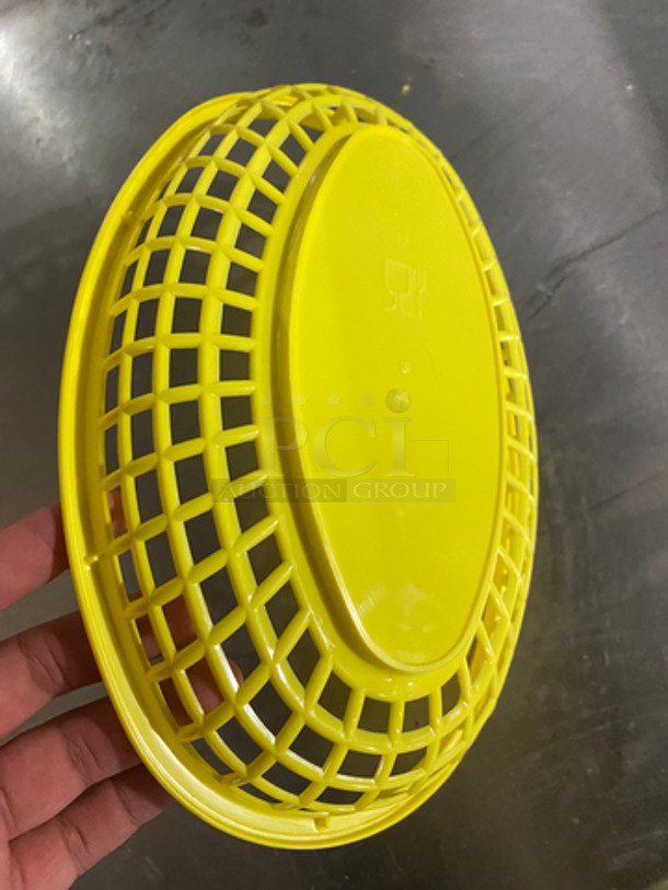 NEW! IN THE BOX! ALL ONE MONEY! 3DZ Tablecraft Yellow Poly Oval Fast Food Serving Baskets! - Image 5 of 6